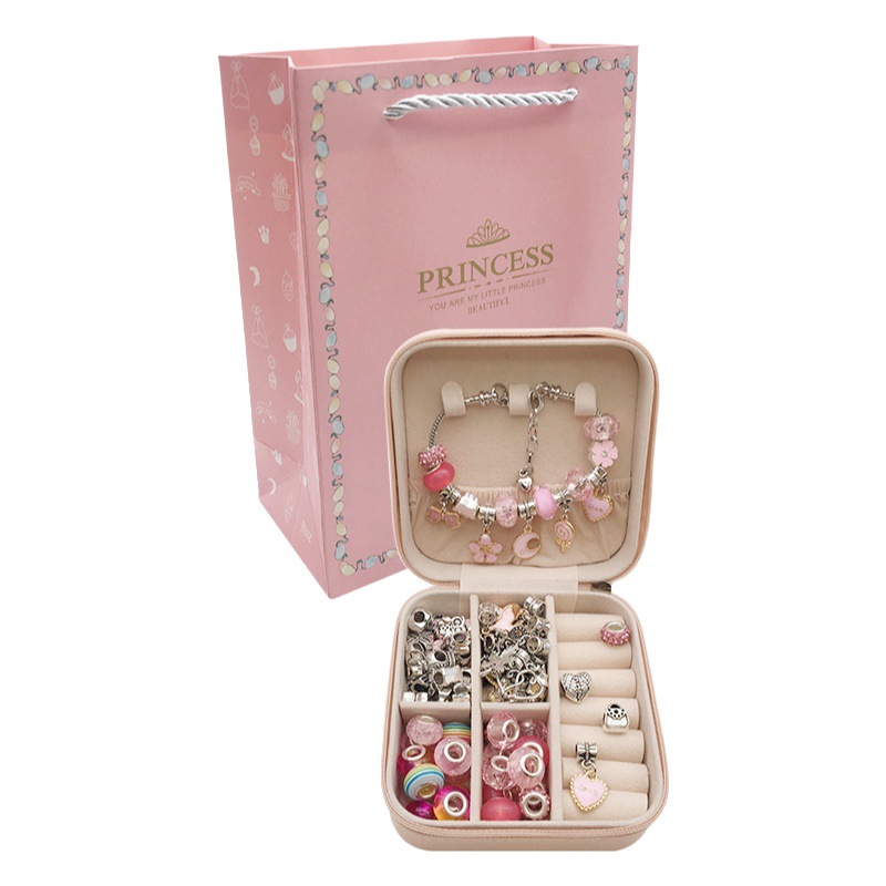 3 niños bricolaje hecho a mano con cuentas pulsera Regalo de Cumpleaños 6-12 años Niña creativa joyería traje caja de regalo