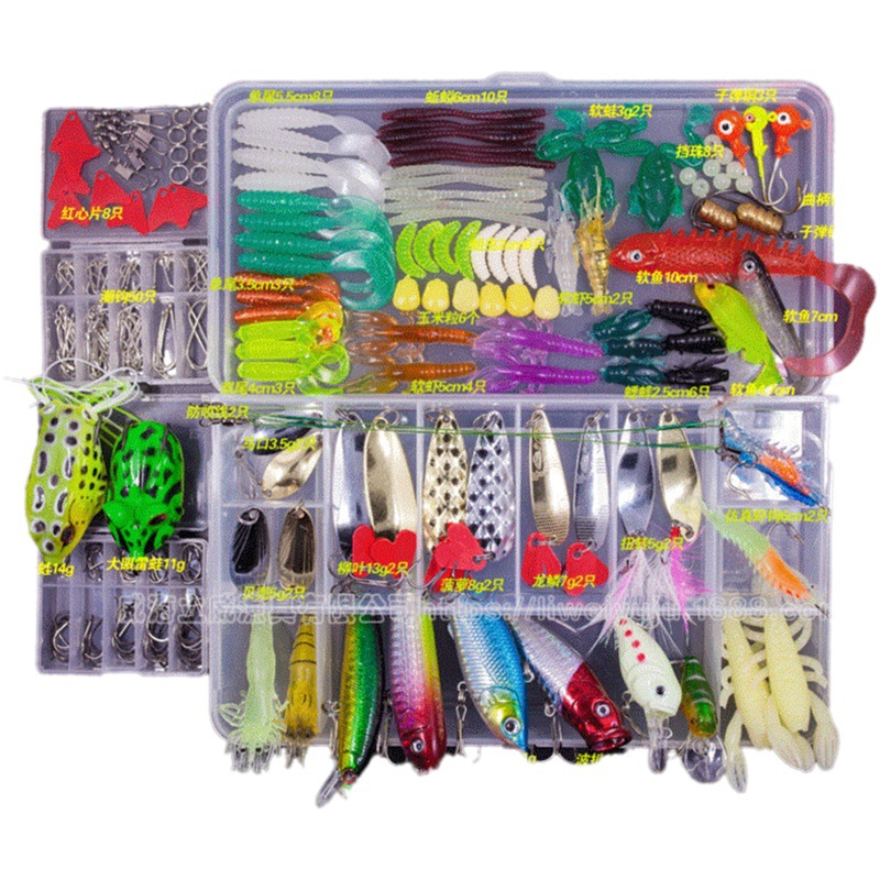 Juego de cebo Luya, cebo falso Luya, juego completo de cebo suave con lentejuelas, cebo de rana relámpago de boca torcida, combinación de cebo de pez pequeño, transfronterizo