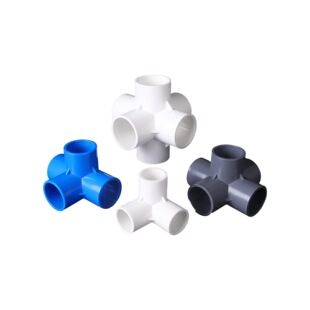 PVC three-dimensional right-angle three-way three-dimensional four-way three-dimensional five-way six-way plastic accessories rack water supply pipe fittings