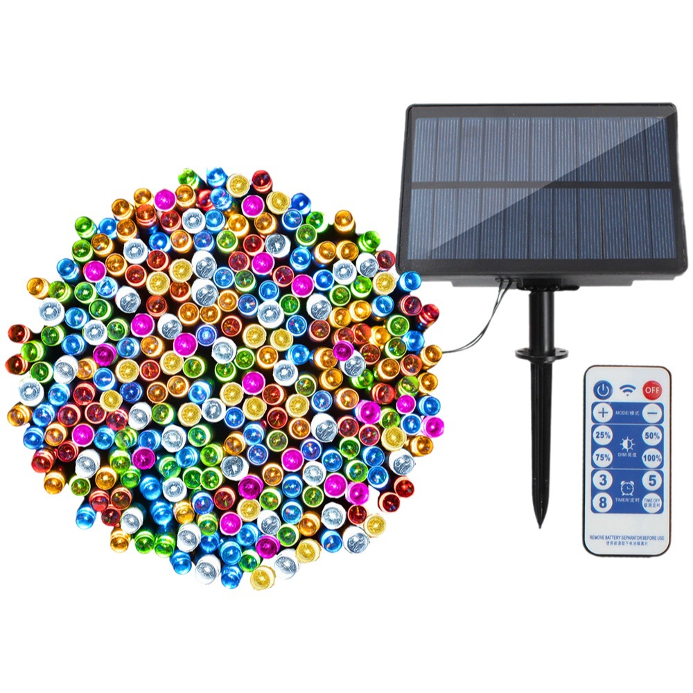 Comercio electrónico transfronterizo luz solar cadena de luces de vacaciones jardín impermeable al aire libre luz decorativa de Navidad luz led luz de alambre de cobre