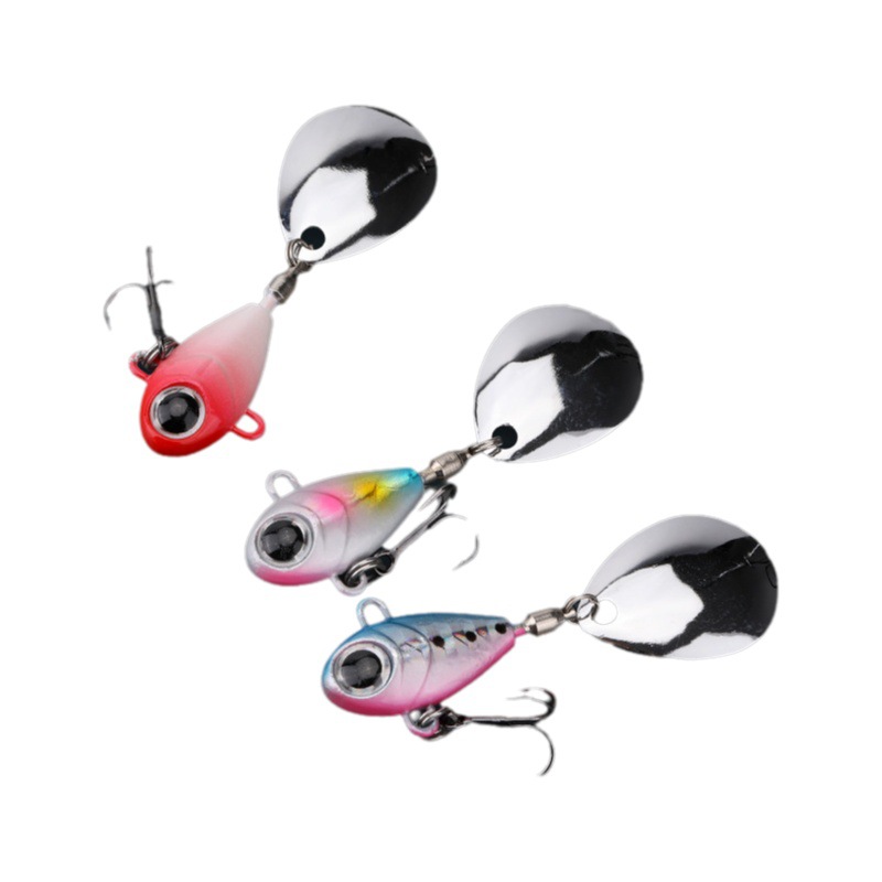 Submarino tiro largo divertido VIB rotación lentejuelas pequeño ciclón pulgar VIb Luya falso cebo luz traje de pesca de mar