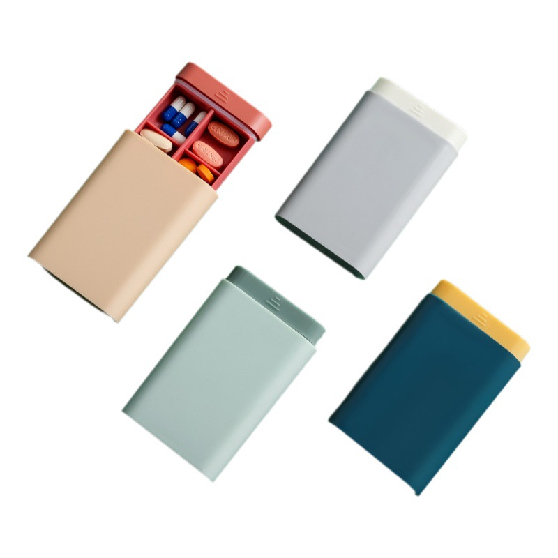 Caja de medicina pequeña portátil caja de embalaje de Medicina de viaje caja de almacenamiento sellada Caja de embalaje de 7 días mini compartimento Caja Sellada