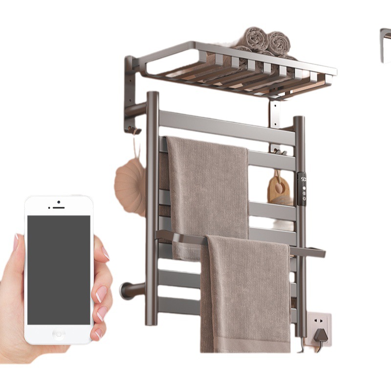 Fibra de carbono inteligente toalla eléctrica rack hogar Baño calefacción secado toalla rack almacenamiento rack calefacción