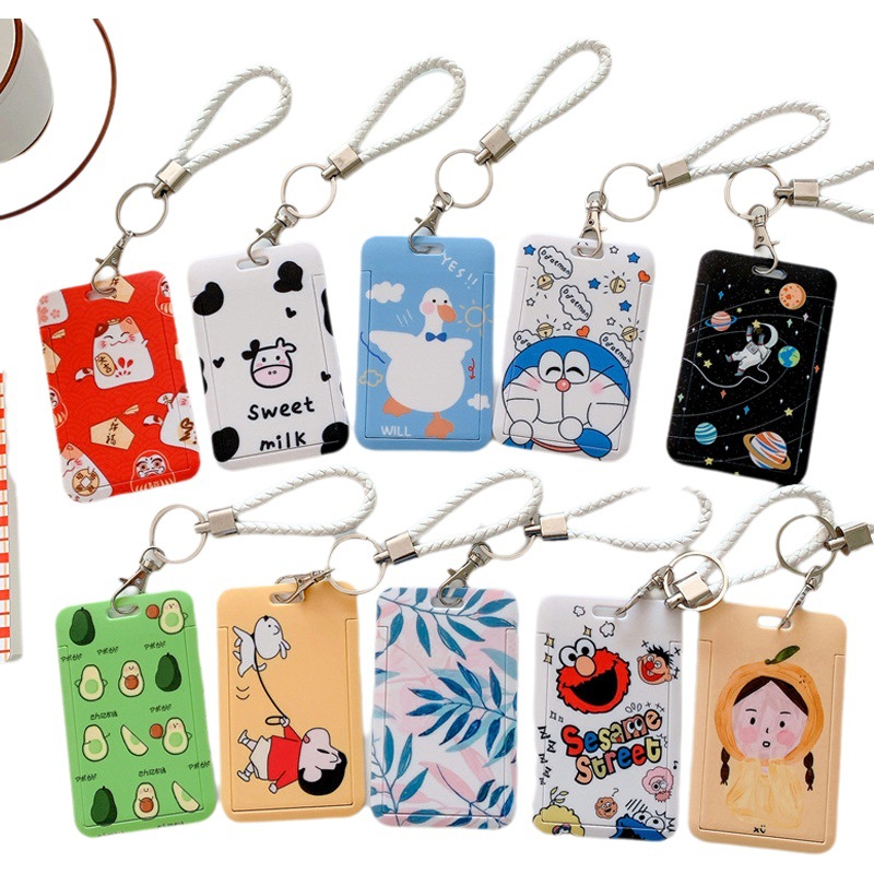 Cubierta de la tarjeta de control de acceso ins estilo femenino bus titular de la tarjeta llavero integrado Tarjeta de comida llavero Tarjeta de transporte del campus cubierta protectora