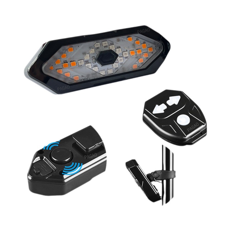 Luz trasera de dirección inteligente lámpara de control remoto inalámbrico lámpara COB lámpara de cuentas USB recargable lámpara de montar faro + luz trasera
