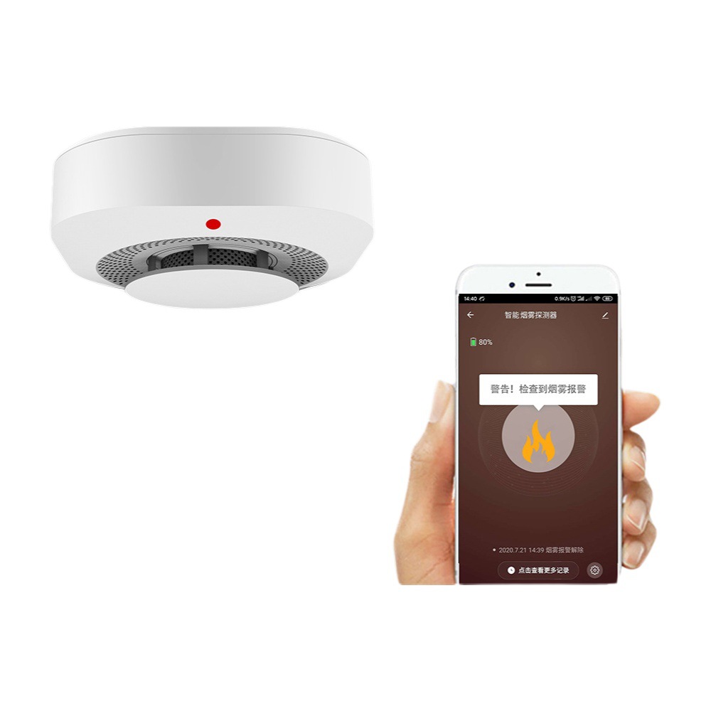 Graffiti inteligente WIFI alarma de humo hogar fuego sensor de humo Sensor de fuego teléfono móvil Remoto Recibir notificación