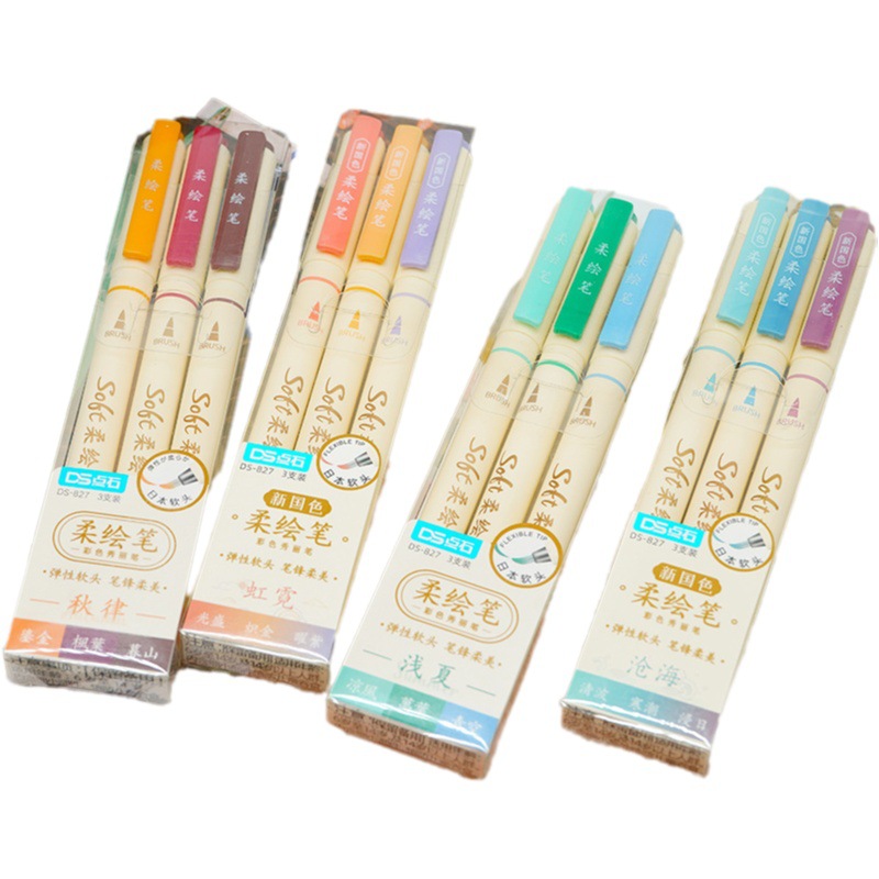 TSINGDS-827 Marcador de cabeza suave Cuenta de mano Diseño de estudiante Pintado Pintado Pintado Arte Animación Animación Acuarela