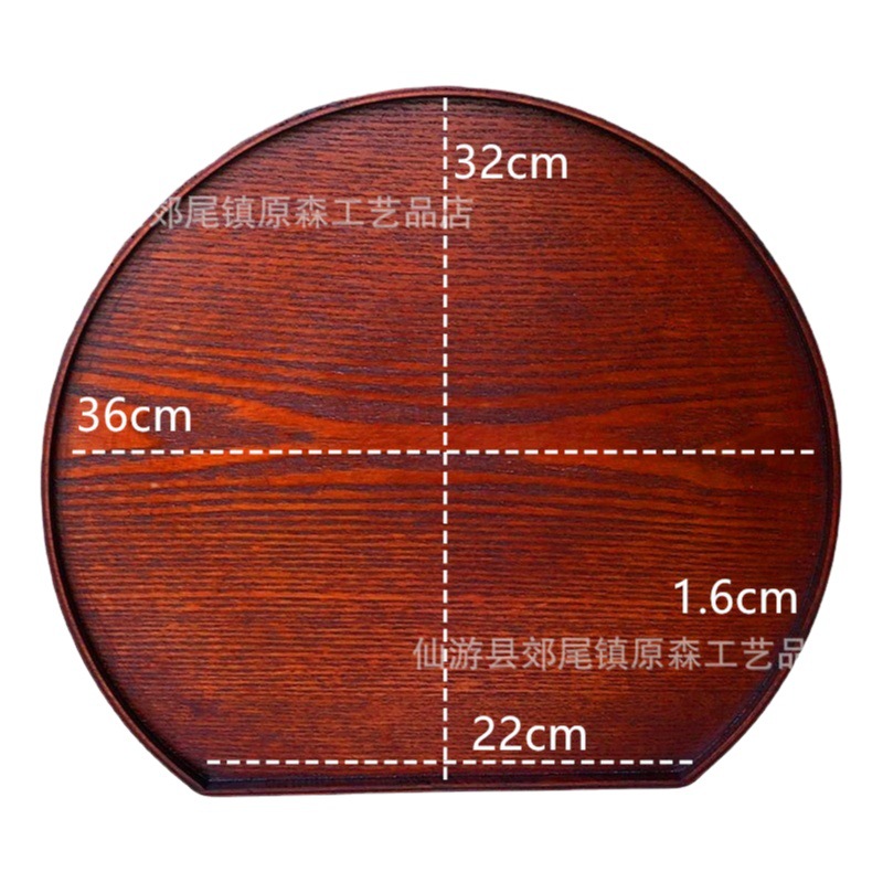 Estilo ins plato de cena bandeja de madera semicírculo té japonés bandeja plato de almacenamiento postre plato de merienda media luna vajilla plato de madera