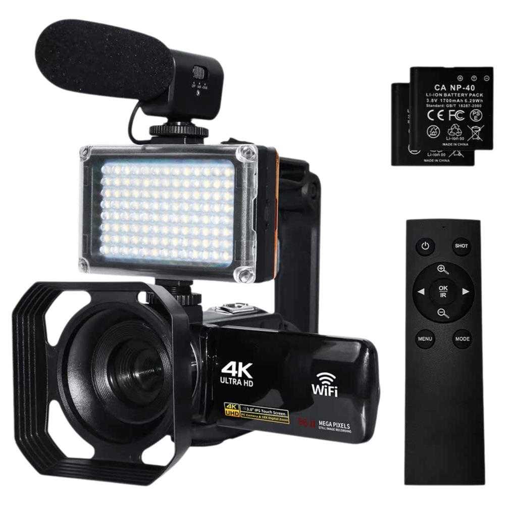 Cámara digital 4K con micrófono a prueba de viento Grabación de luz de relleno 4K30 Marco de vídeo monopolio transfronterizo ventas directas de fábrica