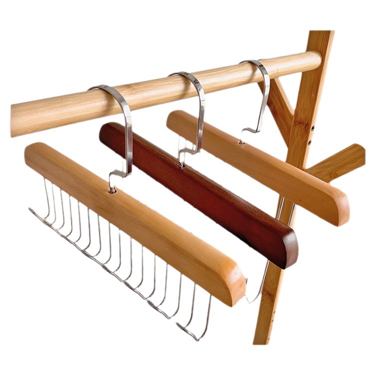 [Red roja de madera maciza Hanger 8 ganchos] Honda de madera percha de ropa multifuncional ropa interior chaleco lazo dormitorio gancho