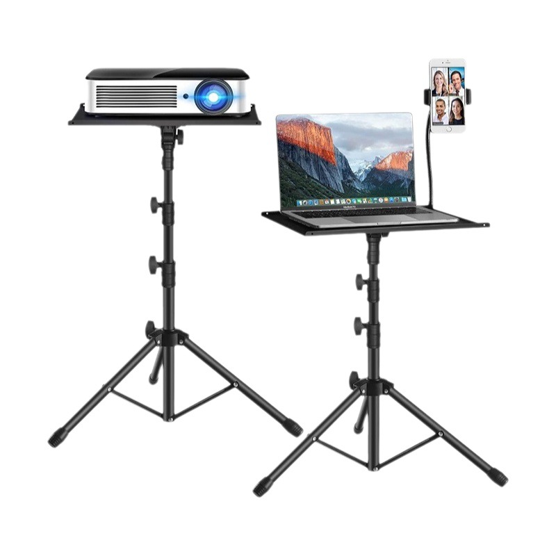 Soporte de transmisión en vivo de piso para proyector, soporte de bandeja telescópico de tres patas, soporte para portátil, soporte para teléfono móvil, fábrica