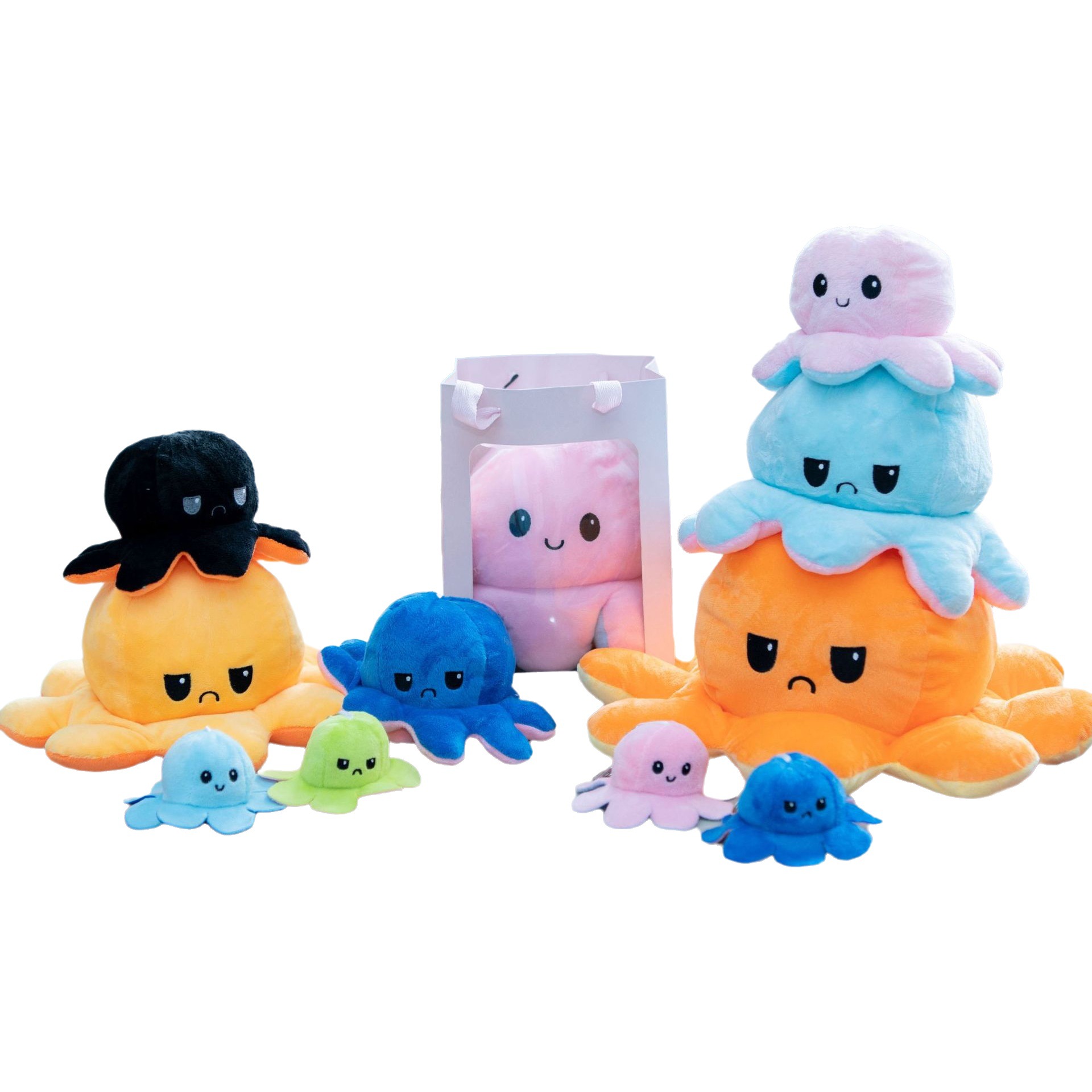 Spot 30 colores pulpo volteado pulpo pulpo peluche muñeca volteada de doble cara