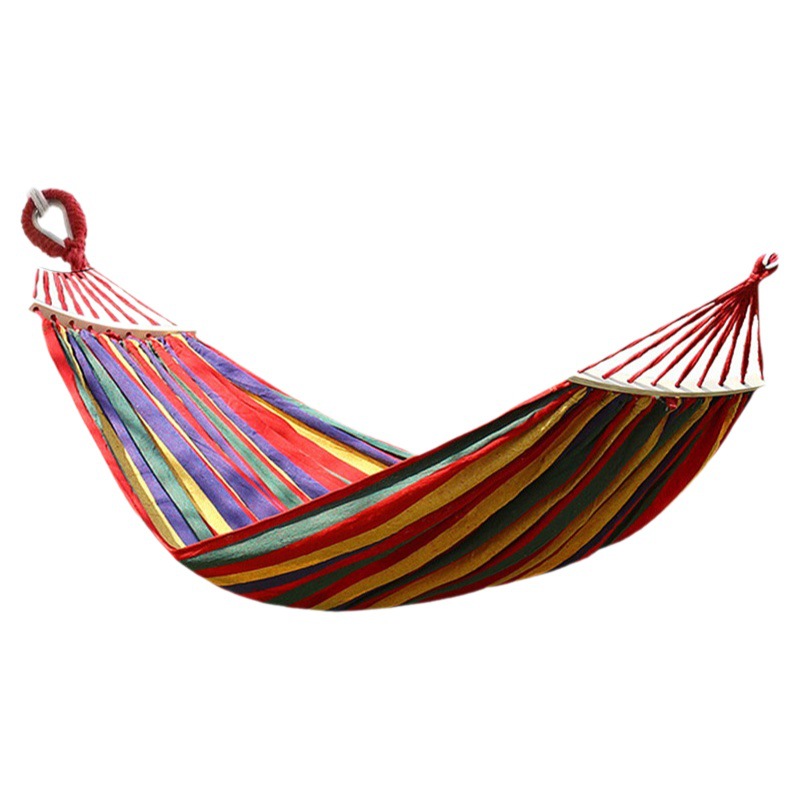 Hamaca acampar al aire libre ocio lienzo engrosada Anti-Flip duckbill hebilla hamaca suministros de viaje columpio en stock al por mayor