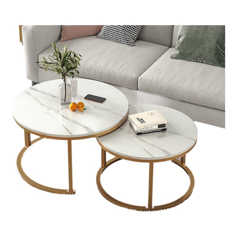 Mesa de café sala de estar hogar Mesa Redonda apartamento pequeño sofá mesa auxiliar Luz de lujo simple mesa de café moderna mesa balcón