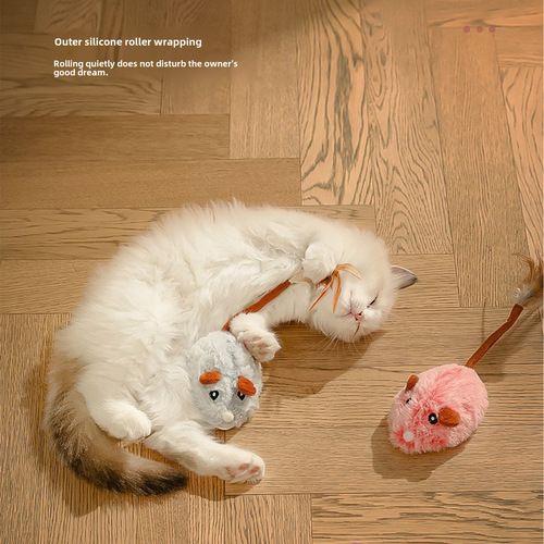 Cat Toys Self-Happiness and Boredom Relief Electric Little Mouse Cat Teasing Sticks Cat Teasing Artifacts Cat Supplies Collection Anti-Bite Cat Teasing Balls