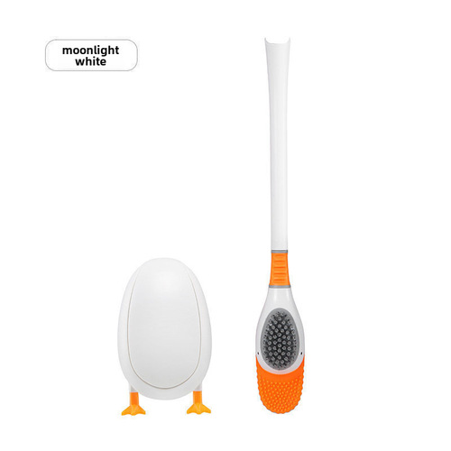 2337 Submersible Duck Toilet Brush, No-Drill Toilet Cleaner, Multi-Function Wall-Mounted Silicone Toilet Brush with Duck Design