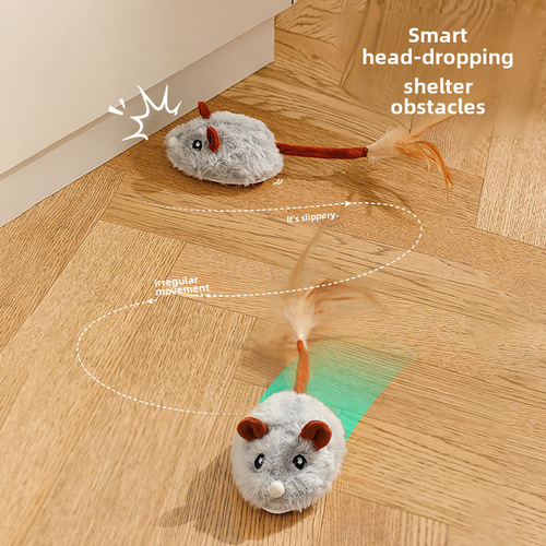 Cat Toys Self-Happiness and Boredom Relief Electric Little Mouse Cat Teasing Sticks Cat Teasing Artifacts Cat Supplies Collection Anti-Bite Cat Teasing Balls