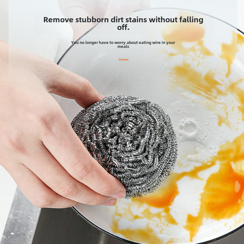 Factory Wholesale Household Kitchen Stainless Steel Large Cleaning Ball Stain Removal Cleaning Pot Brush Can Be Sold on Online Store Wire Ball