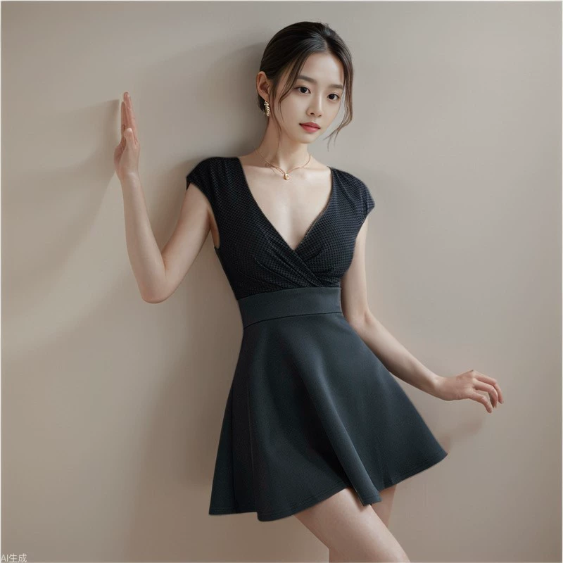 Новое платье в стиле королевской сестры для осени и зимы 2025 года, сексуальное, скрывающее живот и стройнящее, юбка-техник.