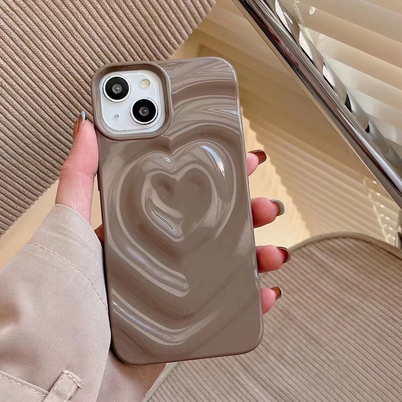 純色の立体愛はiphone15アップル16promax携帯ケースの新型14カップル13ソフトケースの女性を適用します。|undefined