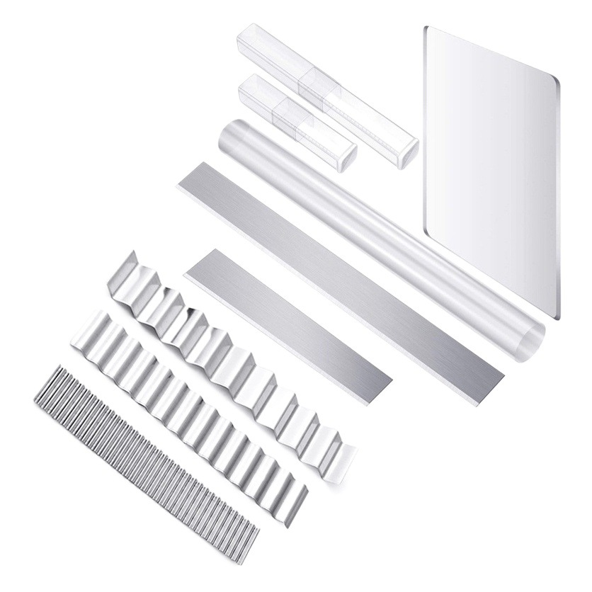 Transfronteriza herramientas de cerámica 9 piezas traje de arcilla piedra ola de plástico hoja DIY hecho a mano arcilla suave arcilla de acrílico Junta de Prensa