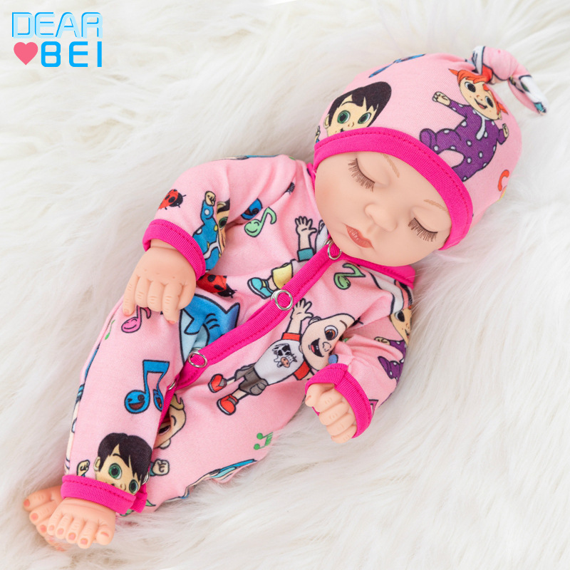 10-pulgadas muñeca de simulación de dormir lindo ojos cerrados renacer muñeca de vinilo muñeca al por mayor