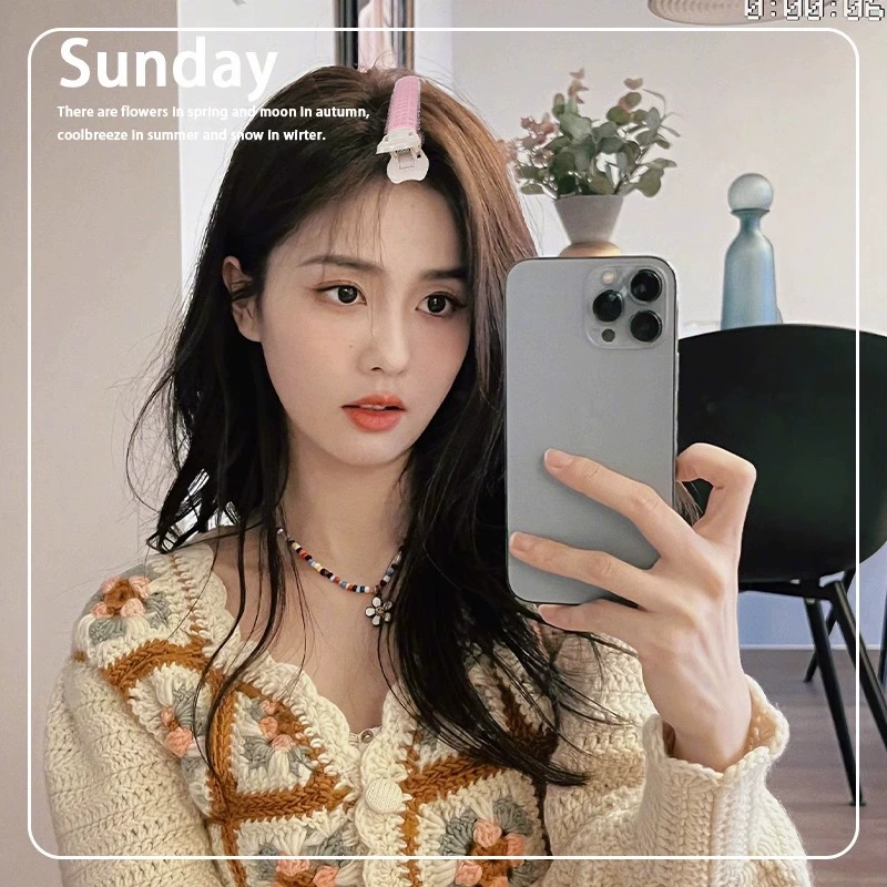 Curly bangs for head top, Korean hairgrip, adds volume