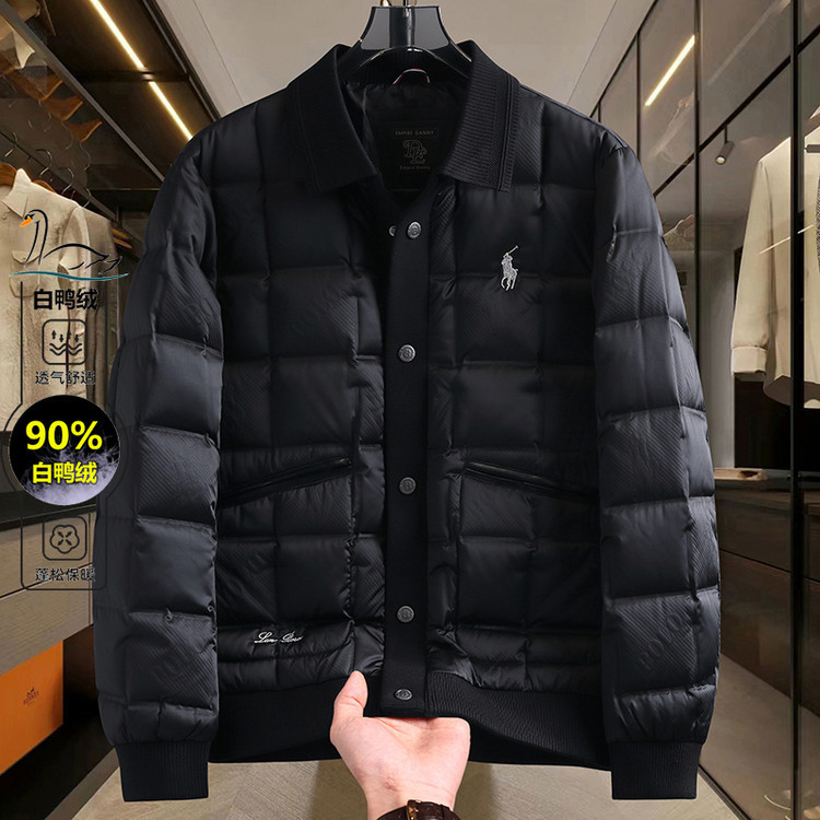 Tomila Men's Knitted Lapel down Jacket Winter New Fashion Trend Thickened White Duck down Short Coat Tomila Men's Knitted Lapel down Jacket Winter New Fashion Trend Thickened White Duck down Short Coat