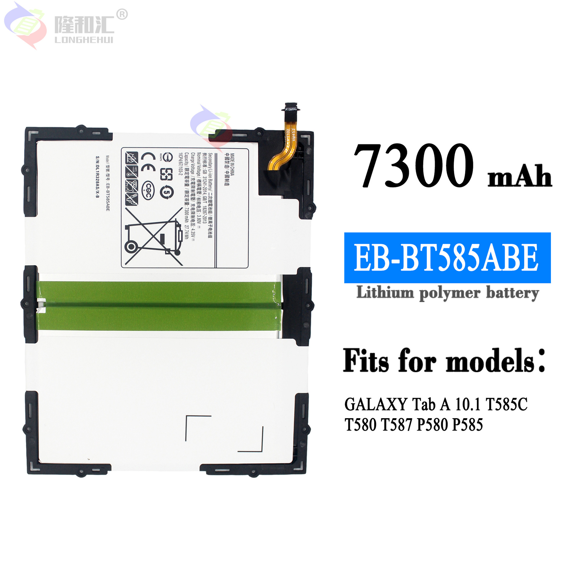 Aplicable a Samsung Tab 10,1/T585C/T580/T587 Tablet batería recargable EB-BT585ABE al por mayor