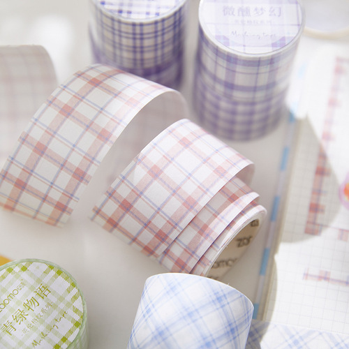Zaomo Plaid Tape, British Plaid Series, Creative Fresh Style Handmade Journal Decoration Stickers, 12 Designs