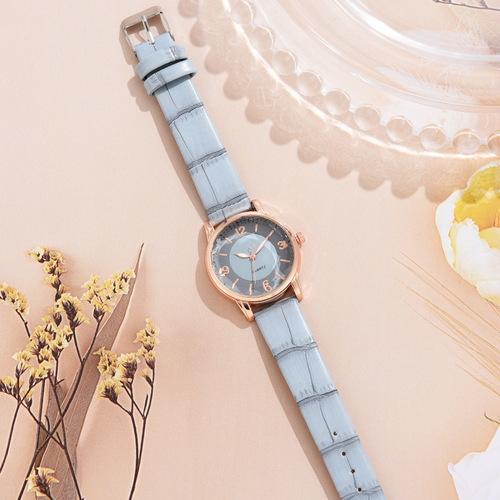 Stainless steel two-tone digital quartz women's watch creative strap watch for women student watch