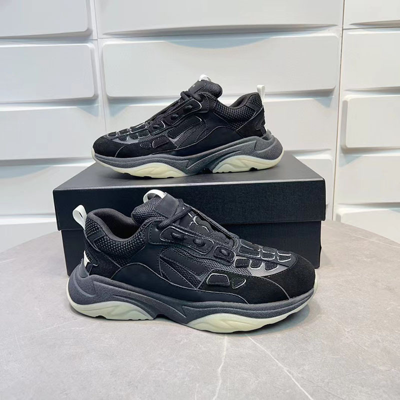 Comercio exterior estación europea marca de moda hueso malla transpirable costura cuero genuino zapatos del papá los hombres suela gruesa aumento zapatilla deporte