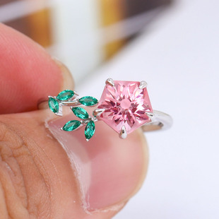 14KĦ��ʯ��ָ18K���錚����ƹ��S���Ƕ�ӹ����Q��ָС��