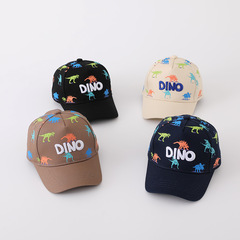 Dinosaur Cartoon Hat with 3D Embroidery Dino Cap, Unisex Children's Cap, Korean Style, Spring and Autumn New Arrival Baseball Cap