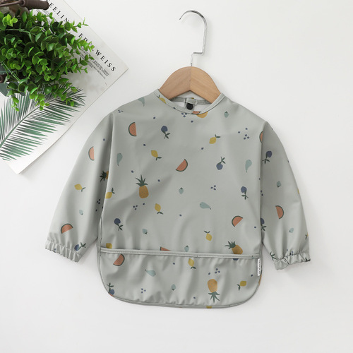 Children's waterproof anti-wearing bibs baby eating bibs super soft waterproof baby rice pocket anti-dirty feeding