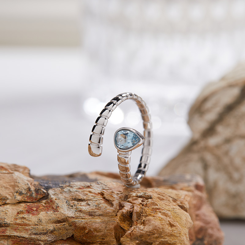 3g Weight Open Rings Classification Adjustable Ring Size 1 Piece Quantity Daily, Street Occasion 925 Sterling Silver, natural stone, Crystal Material Geometric Pattern All Seasons Season Women's Gender Simple Style, Classic Style Style 925 Sterling Silver Natural Stone Crystal Geometric Open Rings 8