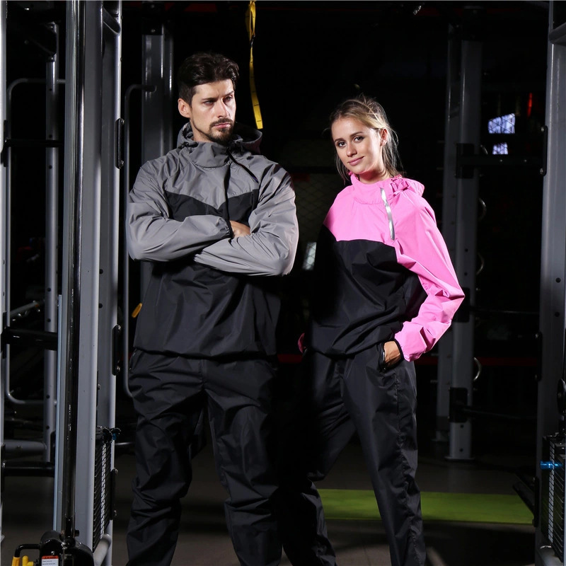 Sweat Suit with Inner Mesh Sports Suit Fitness Running Sweat Men and Women Spring and Autumn Weight Loss Training Fashion Two-Piece Set