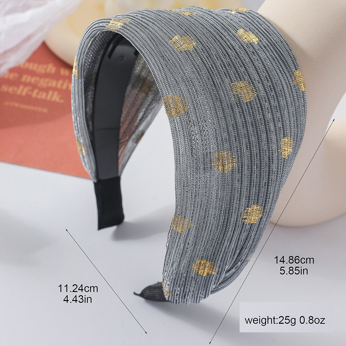 Transfronterizos nuevos bordes anchos banda de cabello coreana hilo de malla cubierta cabello blanco botón de cabeza de moda de verano cara pequeña banda de cabello al por mayor