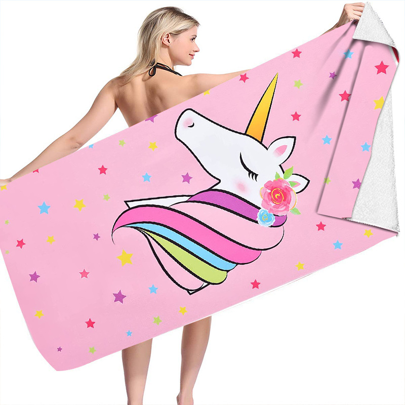 Cartoon beach double-sided bath towel