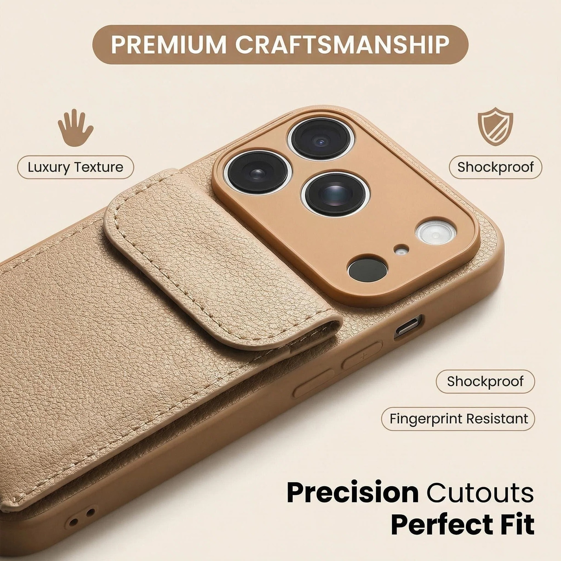 Funda para iPhone 17 Pro Max con protección anticaídas de cuatro esquinas, efecto de ondas de agua y purpurina, con soporte magnético para Apple 16