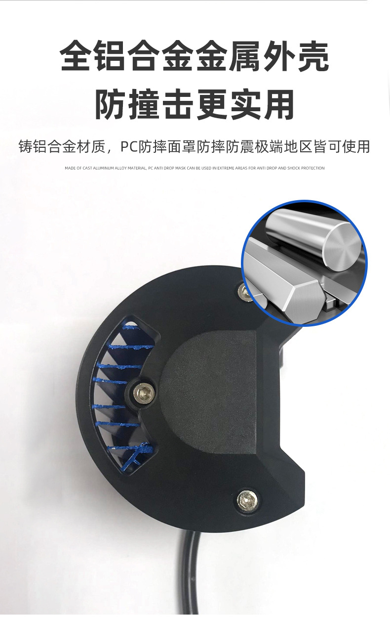Car LED work light 4-inch 36W three-row spotlight external light three-eye off-road vehicle modified spotlight plastic