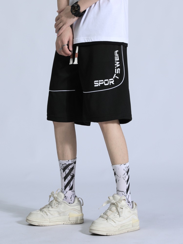 Logotipo personalizable, venta directa del fabricante, pantalones de verano holgados de cinco puntos, pantalones deportivos casuales a la moda para adolescentes.