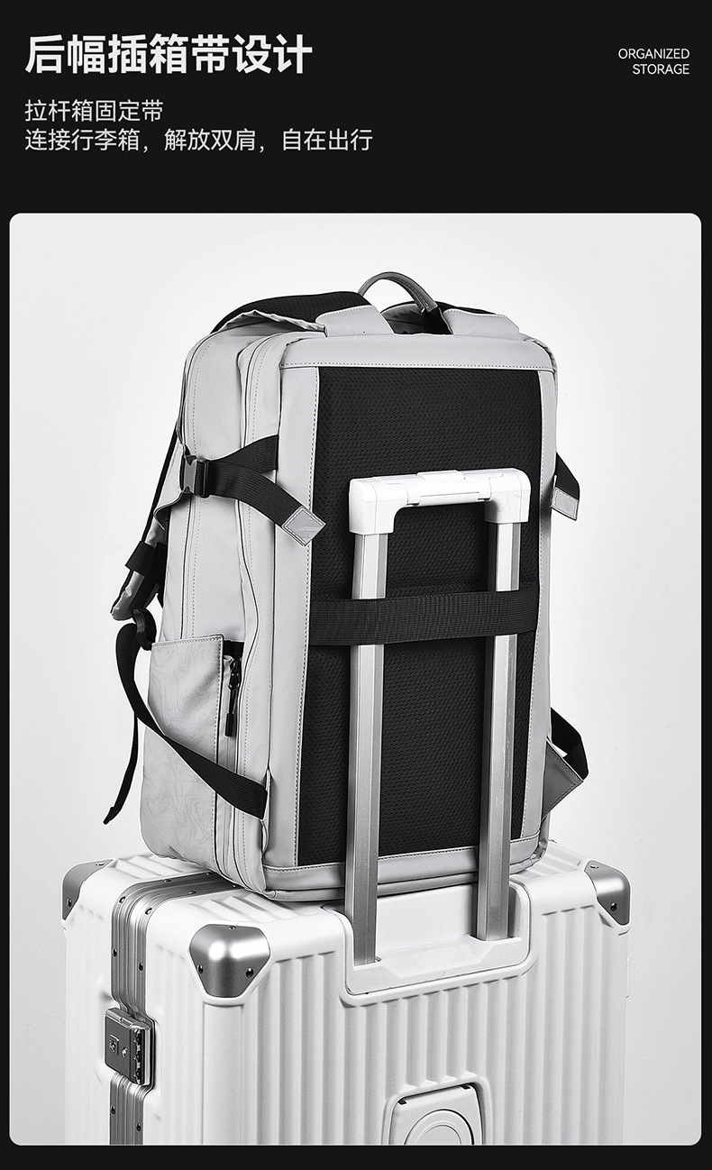 New Dual Shoulder Backpack for Men Fashion Travel Backpack with Reflective Strips Trendy Functional Large Capacity Motorcycle Laptop School Bag
