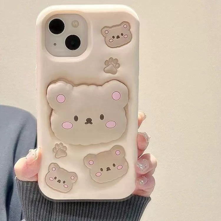 Трубка Apple, для любимого iPhone 13, силиконовый мультфильм чехол для телефона с маленькими медведями, iphone 14 pro max, защита от падения