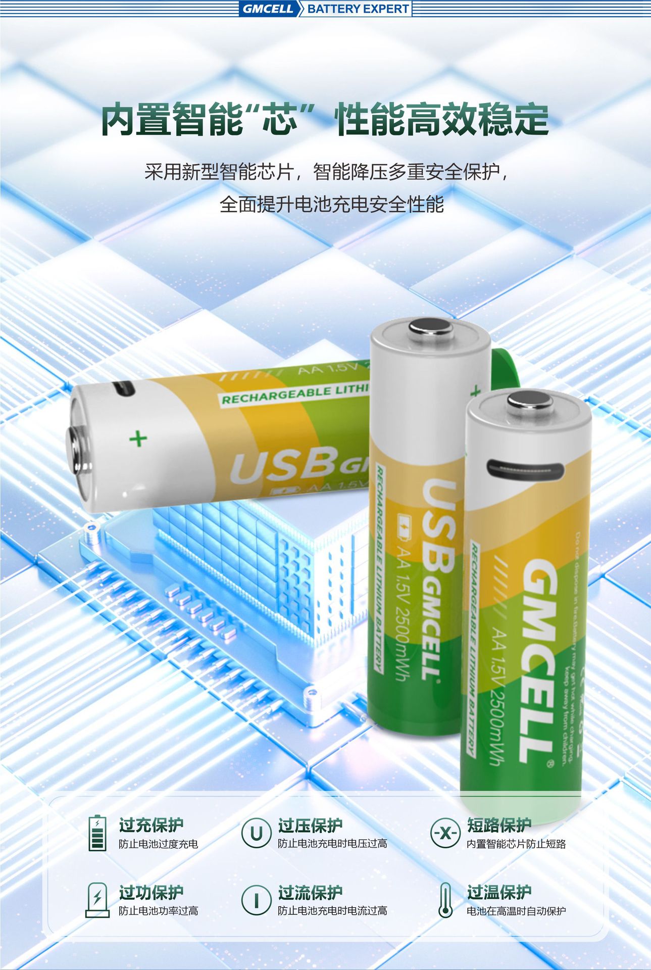 Typec Rechargeable Battery No. 5 and No. 7 Customized Household USB Battery 1.5V Rechargeable No. 5 Battery Aa Battery