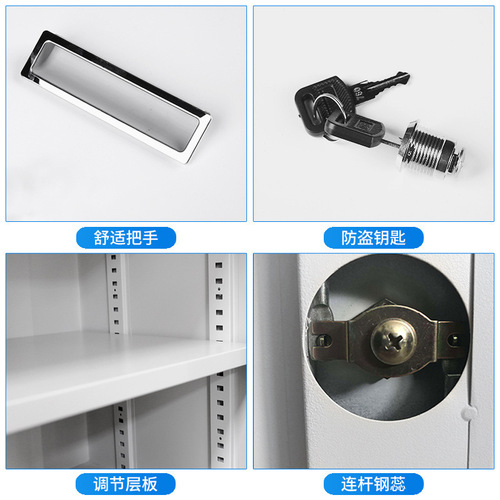 Steel File Cabinet Financial Records Archive Cabinet with Lock and Glass Door Office Storage Cabinet Home Bookshelf