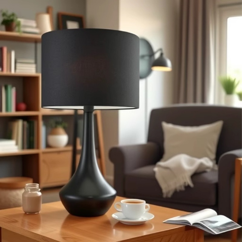 Lámpara de mesa de tela transfronteriza Lámpara de noche de dormitorio Lámpara de mesa de noche retro nórdica