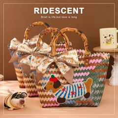 ダックスフント織りバスケット、女性のブライズメイドへのお土産、ハイエンドの実用的なギフト、ウェディングボックス、ハンドバッグ、姉妹へのウェディングギフト