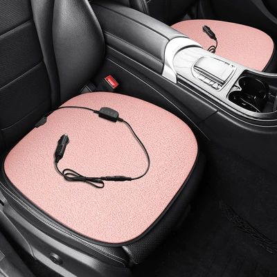 Multi-function pad Backless Car Seat USB Electric - teddy-velvet-12v-cigarette-lighter-square-mat-iceberry-powder-double-seat