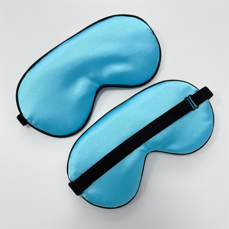 Máscara de ojo de seda para dormir de doble cara de seda artificial Máscara de ojo de sombreado de seda de mora color sólido máscara de ojo de satén en stock al por mayor